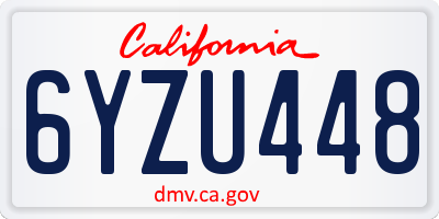 CA license plate 6YZU448