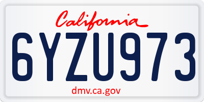 CA license plate 6YZU973