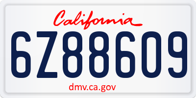 CA license plate 6Z88609