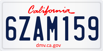 CA license plate 6ZAM159