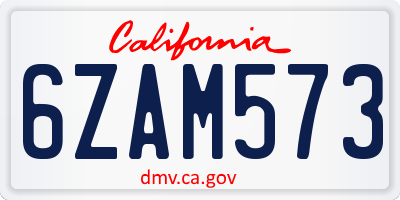 CA license plate 6ZAM573