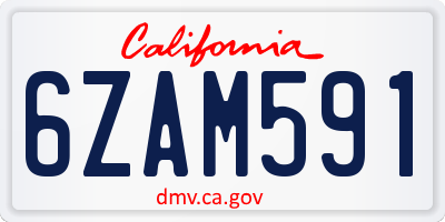 CA license plate 6ZAM591