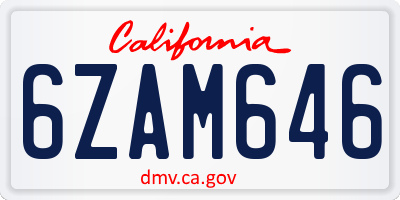 CA license plate 6ZAM646