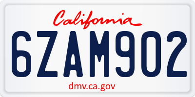 CA license plate 6ZAM902