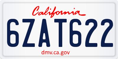 CA license plate 6ZAT622
