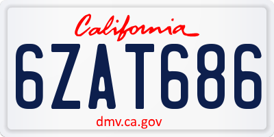 CA license plate 6ZAT686