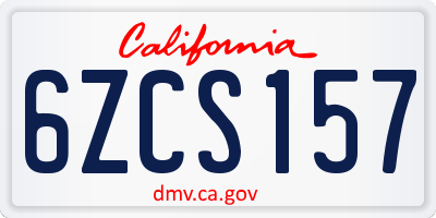 CA license plate 6ZCS157