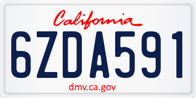 CA license plate 6ZDA591