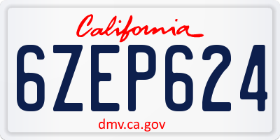 CA license plate 6ZEP624
