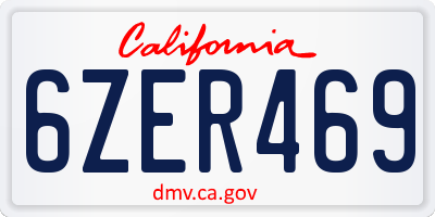 CA license plate 6ZER469