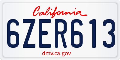 CA license plate 6ZER613
