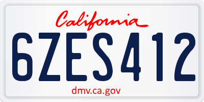 CA license plate 6ZES412
