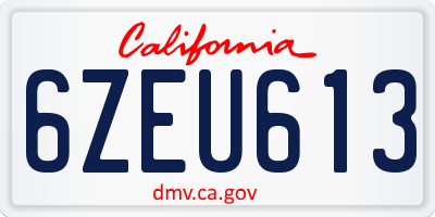CA license plate 6ZEU613