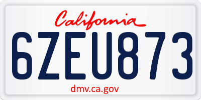 CA license plate 6ZEU873