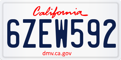 CA license plate 6ZEW592