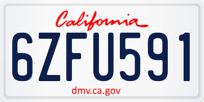 CA license plate 6ZFU591