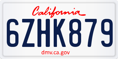 CA license plate 6ZHK879
