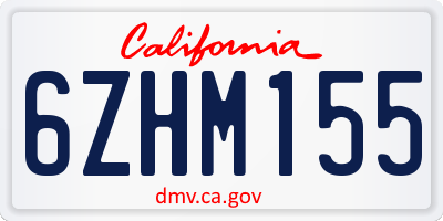CA license plate 6ZHM155