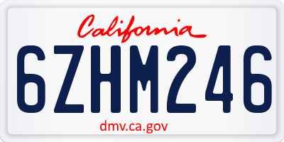 CA license plate 6ZHM246