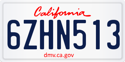 CA license plate 6ZHN513