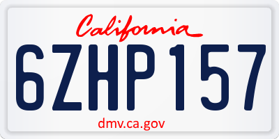 CA license plate 6ZHP157
