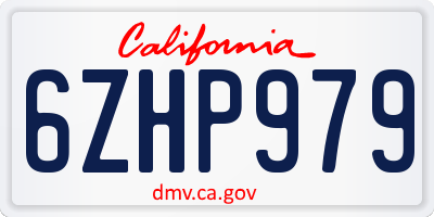 CA license plate 6ZHP979
