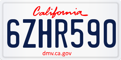 CA license plate 6ZHR590