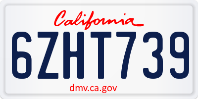 CA license plate 6ZHT739