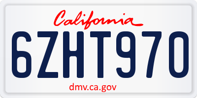CA license plate 6ZHT970