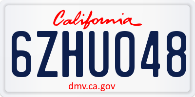CA license plate 6ZHU048