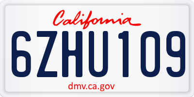 CA license plate 6ZHU109