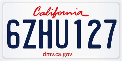 CA license plate 6ZHU127