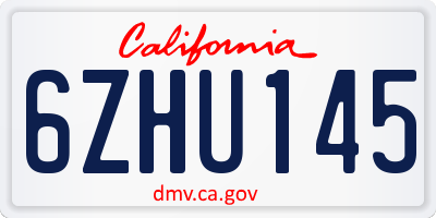 CA license plate 6ZHU145
