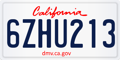 CA license plate 6ZHU213