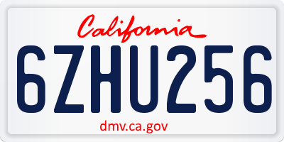 CA license plate 6ZHU256