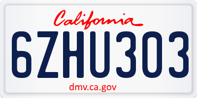CA license plate 6ZHU303