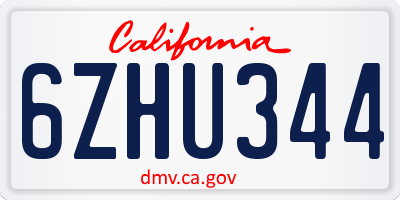 CA license plate 6ZHU344