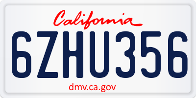 CA license plate 6ZHU356