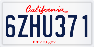 CA license plate 6ZHU371