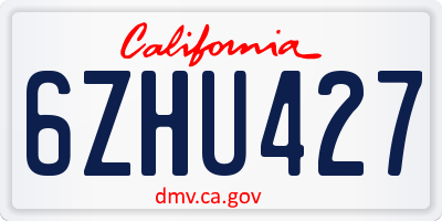 CA license plate 6ZHU427