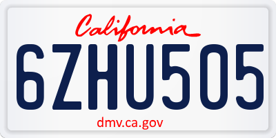 CA license plate 6ZHU505