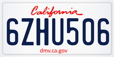 CA license plate 6ZHU506