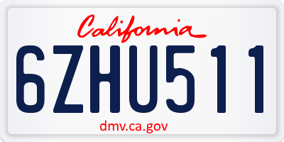 CA license plate 6ZHU511