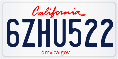 CA license plate 6ZHU522