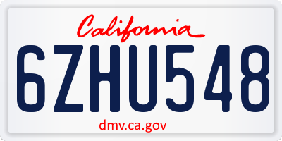 CA license plate 6ZHU548