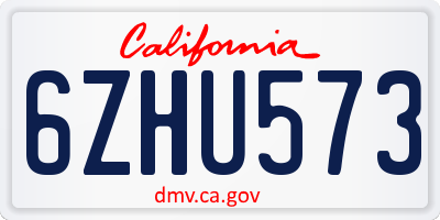 CA license plate 6ZHU573