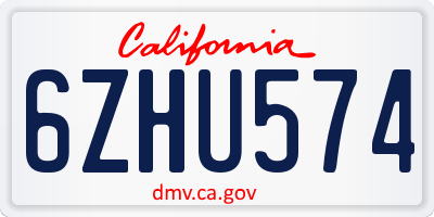 CA license plate 6ZHU574