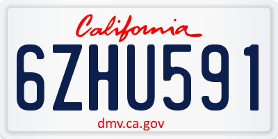 CA license plate 6ZHU591