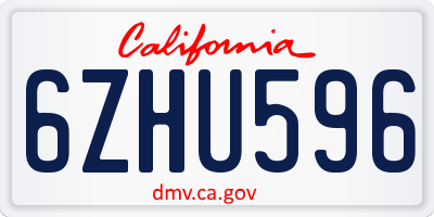 CA license plate 6ZHU596