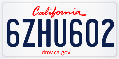 CA license plate 6ZHU602